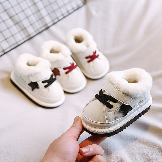 Plush padded baby shoes