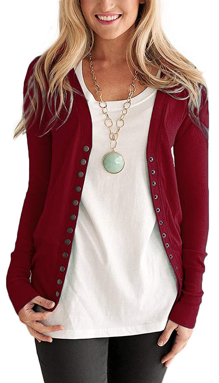 Long sleeve button cardigan top