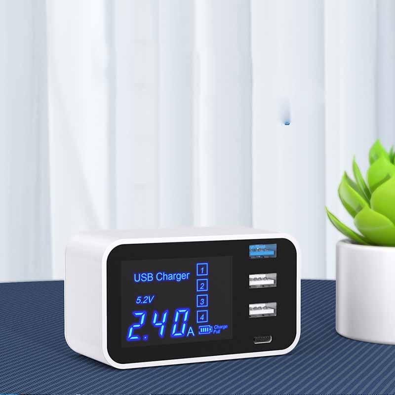 Smart Display Multi-port 4USB Type-C Fast Charger