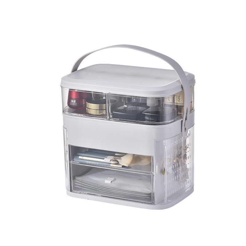 Tiktok, Cosmetics, Storage Box, LED, Light, Makeup, Mirror, Skin Care, Dressing Table, Table Top, Jewelry Rack.