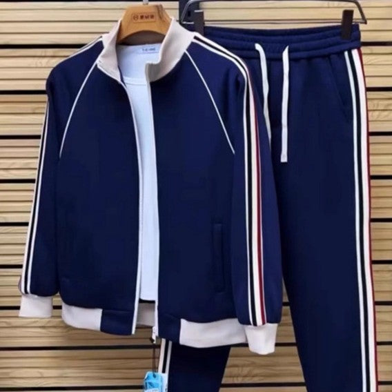 Men's Stand Collar Casual Striped Suit