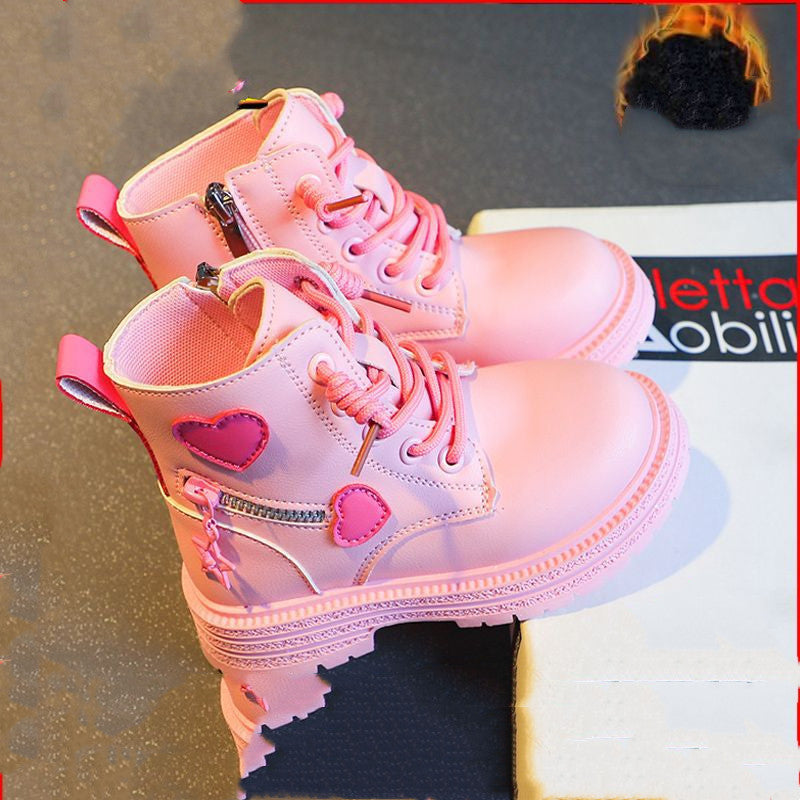 British Style Walking Show Boys' Short Boots With Cotton For Warmth