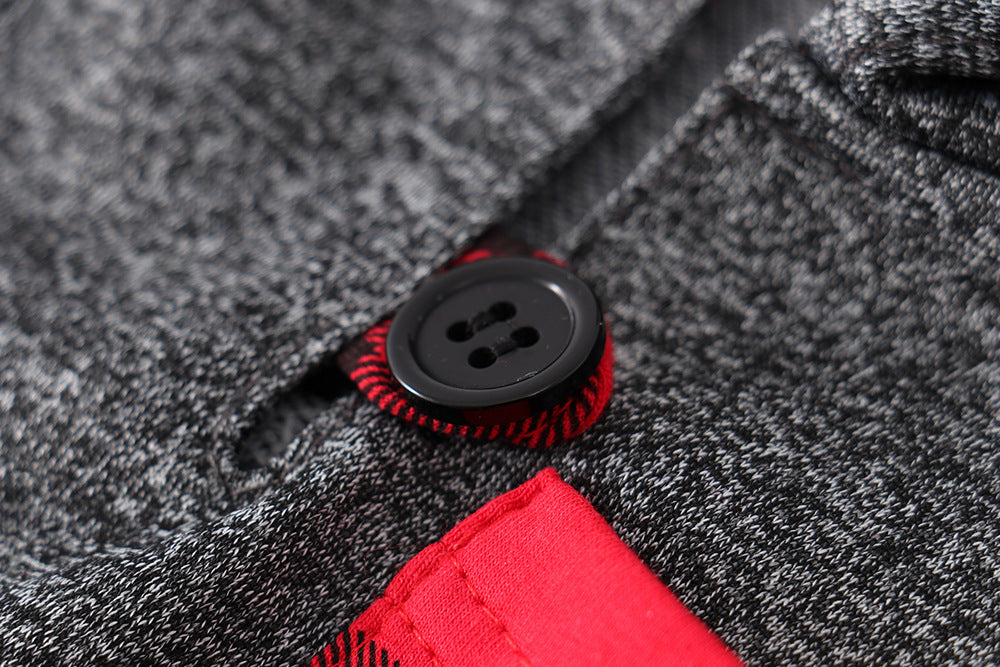 Simple lattice printing stitching suit for babies and children