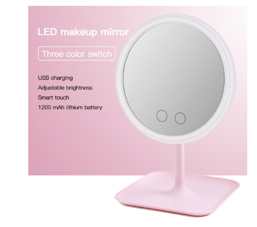 Makeup mirror with led table lamp