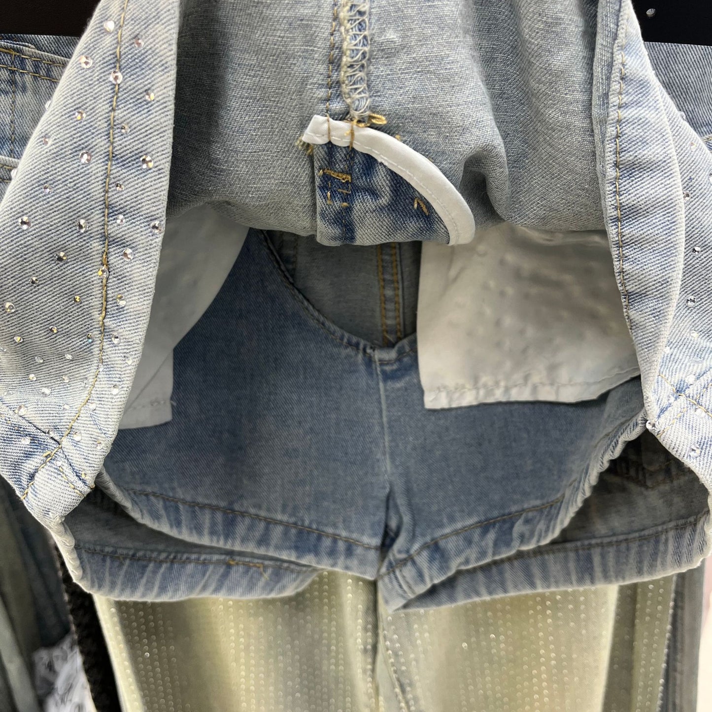 Full Diamond Starry Sky Denim Culotte Female Summer Mature Girl Style Ins