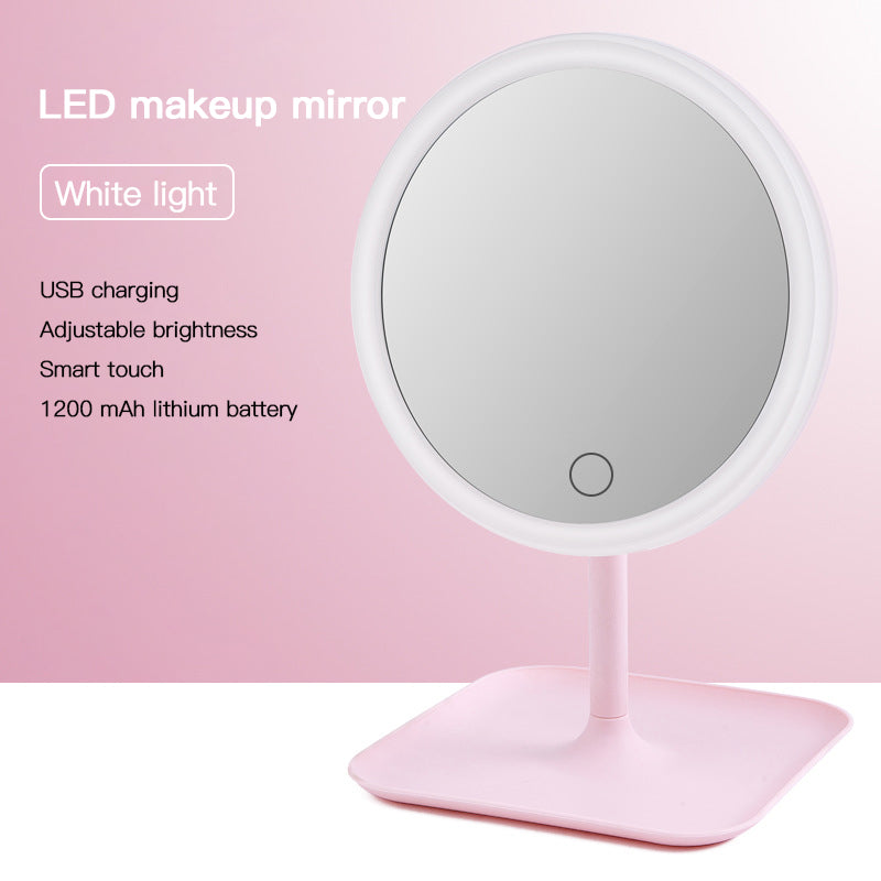 Makeup mirror with led table lamp