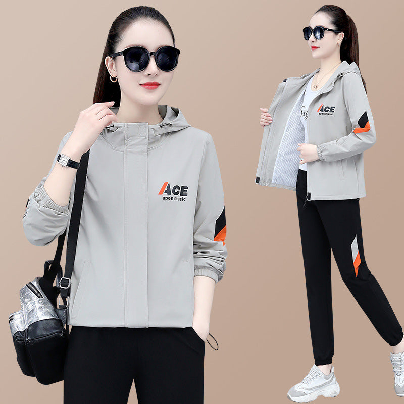 Women's New Fashion Loose Hooded Sweater Casual Sports Suit