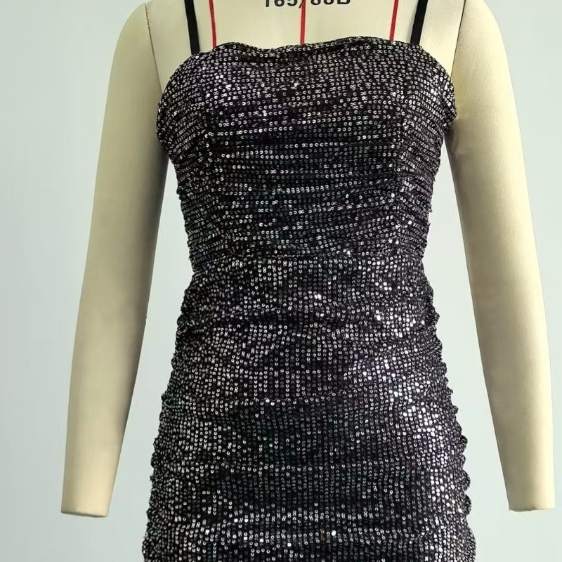 Sequin Slim Fit Dress Lace Skirt