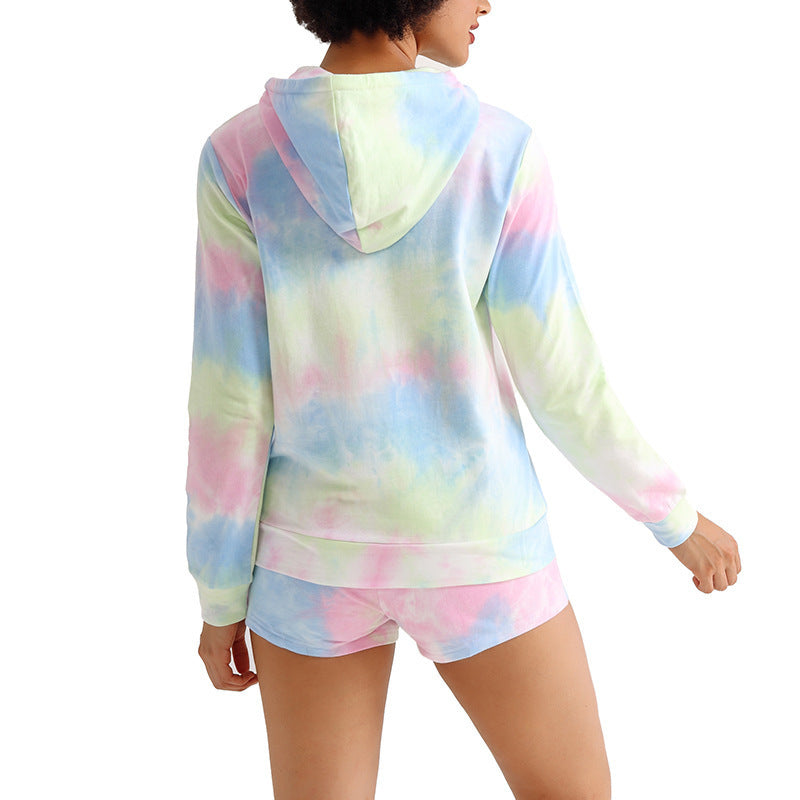 Tie dye long sleeve Pullover leisure suit for women