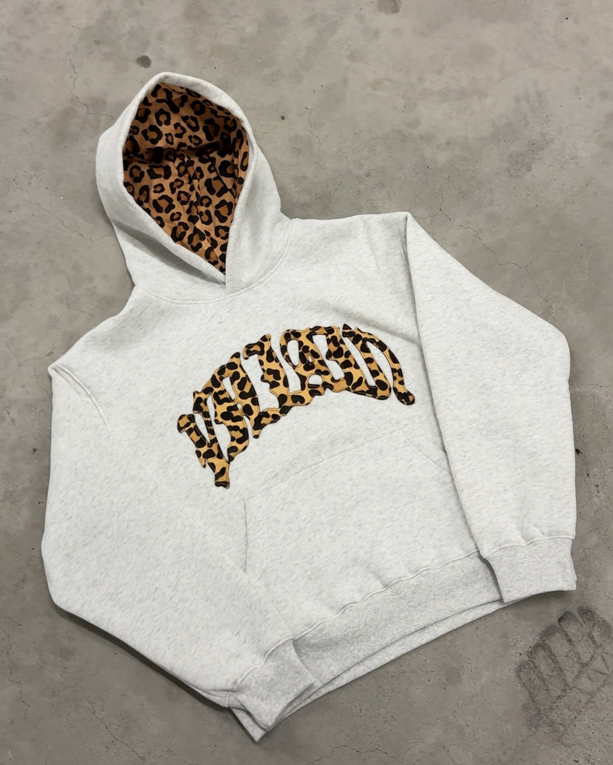 Leopard Print Letter Embroidery Street Casual Trousers Men And Women All-match Hoodie
