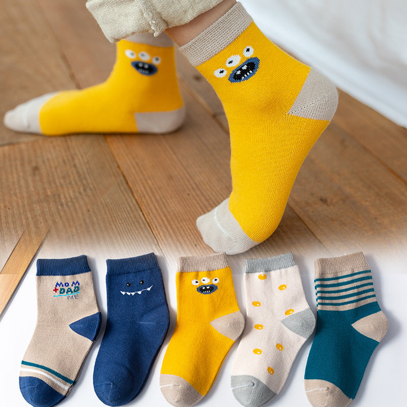 Middle Tube Cotton Socks Winter Baby Sports Cartoon Girls Students Boys