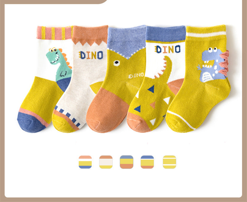 Boys And Girls Middle And Big Children's Socks Solid Color Cotton Students