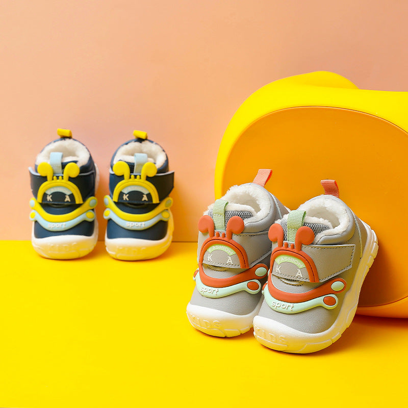 Men's Baby Two Cotton Toddler Shoes Winter Plus Velvet Cotton Shoes Women