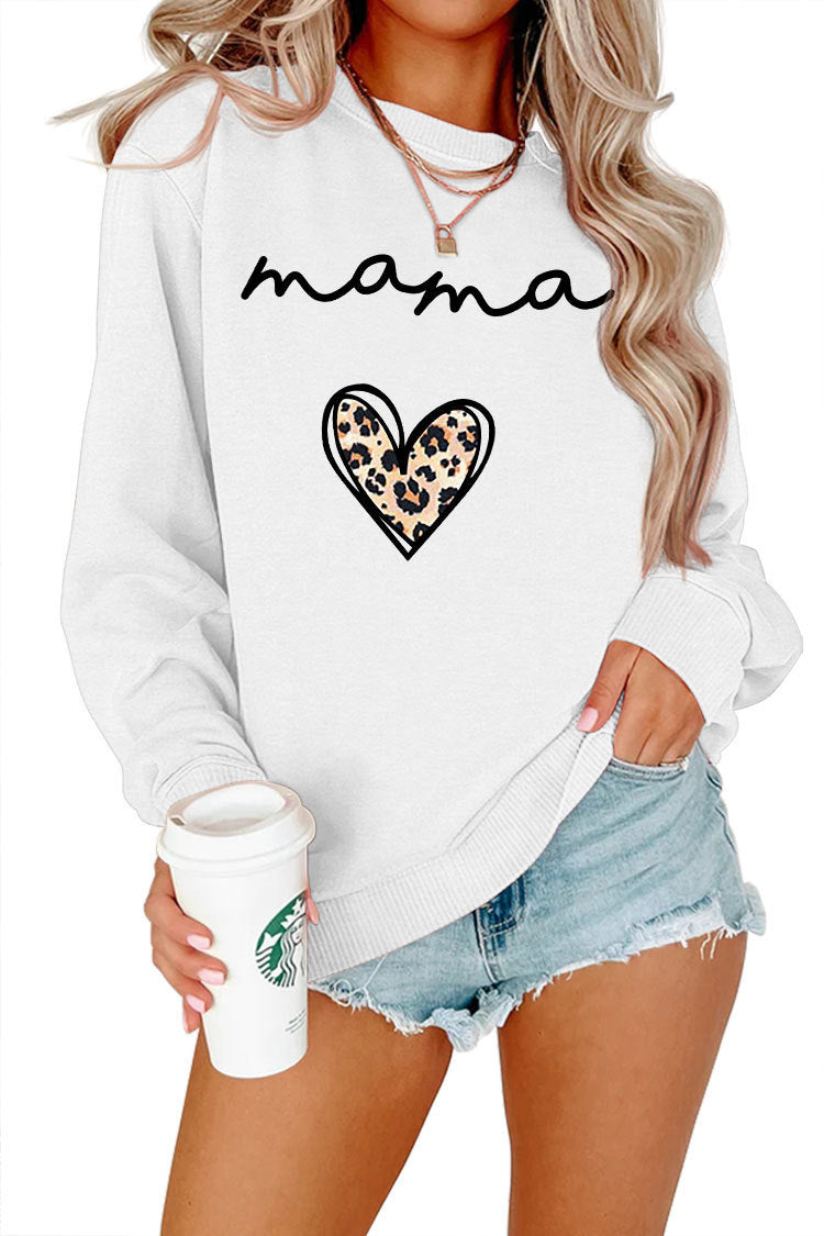 Leopard Print Heart Printing Plus Size Casual Simple Women's Long-sleeved Fleese