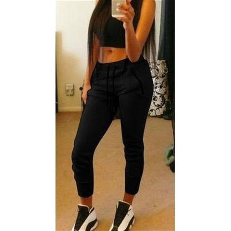 Fashion Casual Ladies Tie Trousers With Zippers And Zippers
