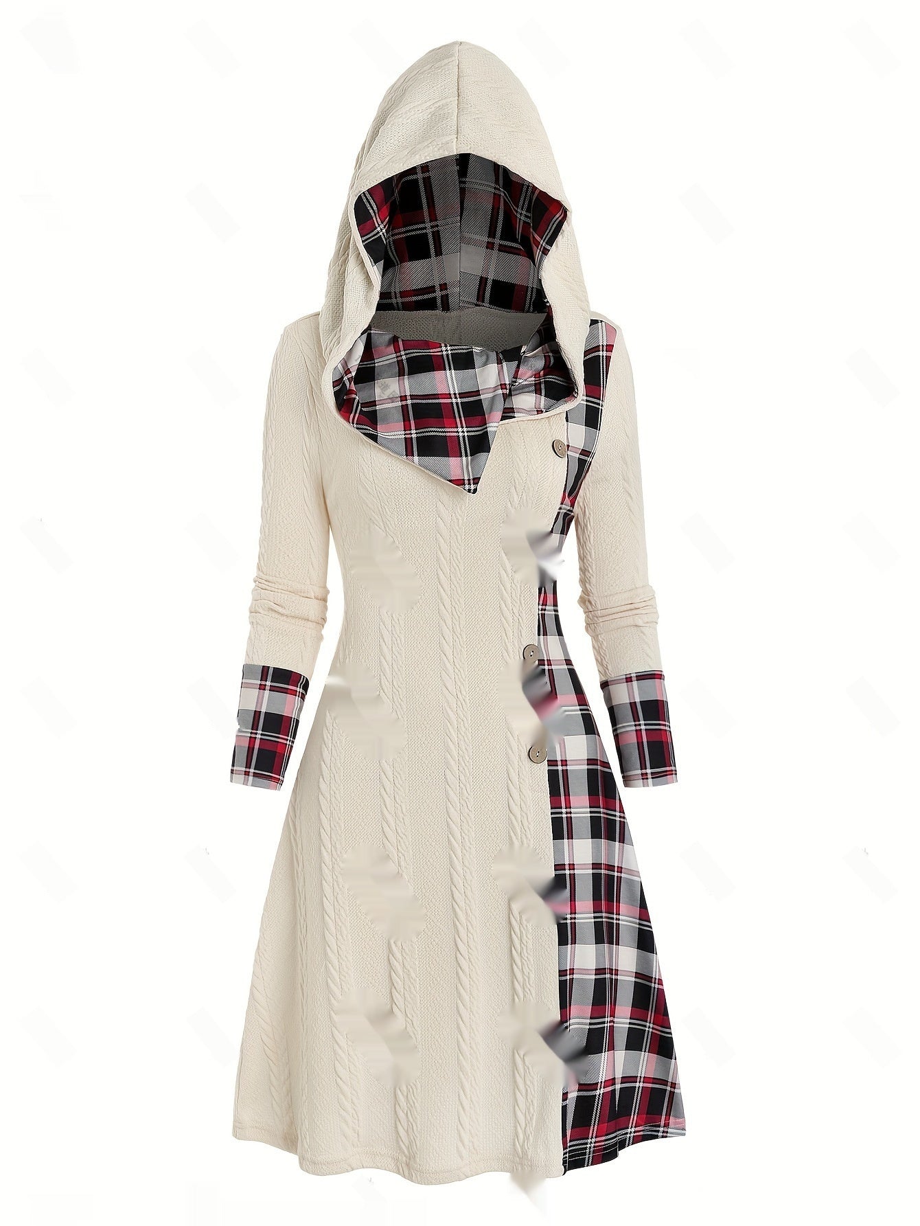 Women's Fashion Knitted Hooded Dress
