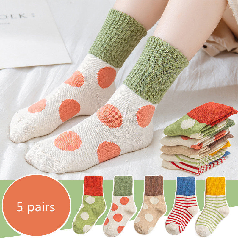 Middle Tube Cotton Socks Winter Baby Sports Cartoon Girls Students Boys