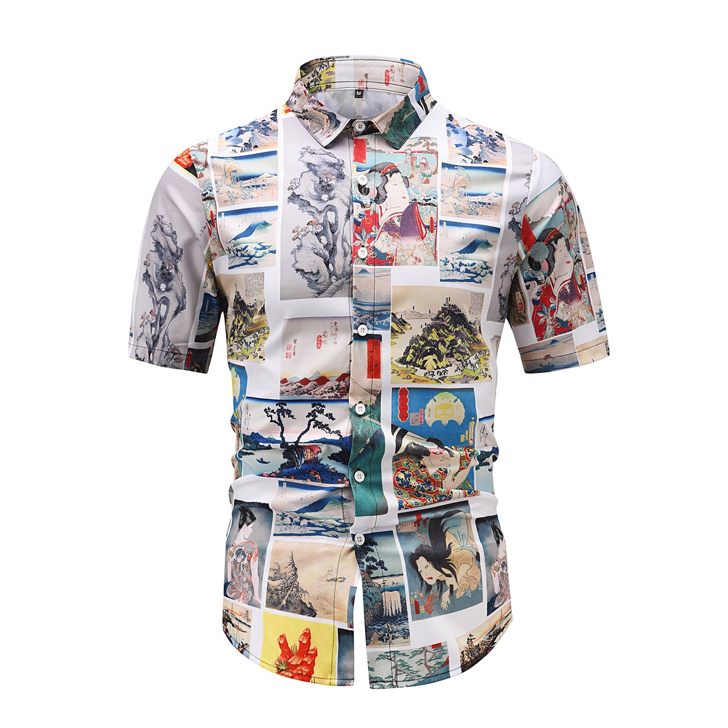Fashion Loose Digital Print Short Shirt