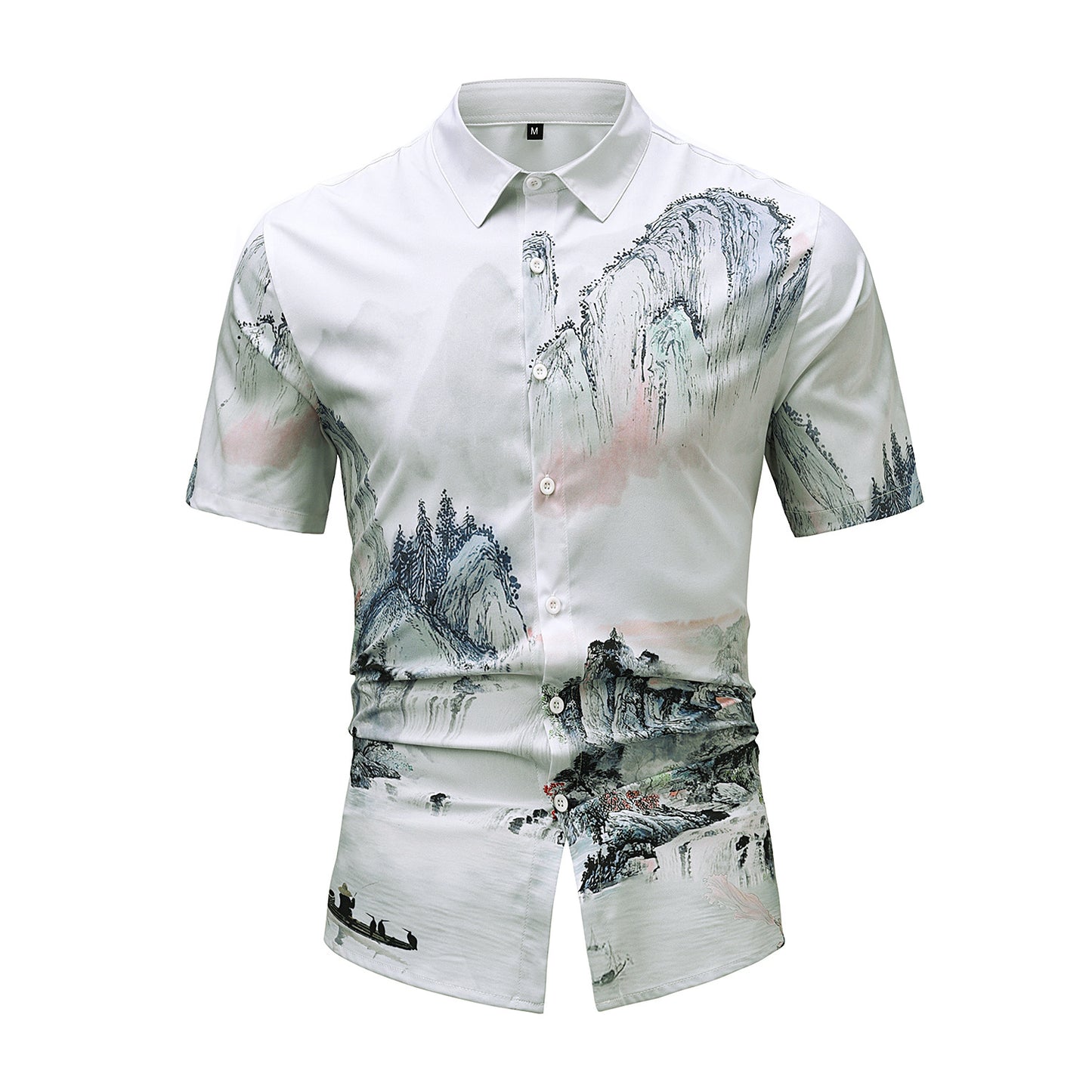 Fashion Loose Digital Print Short Shirt