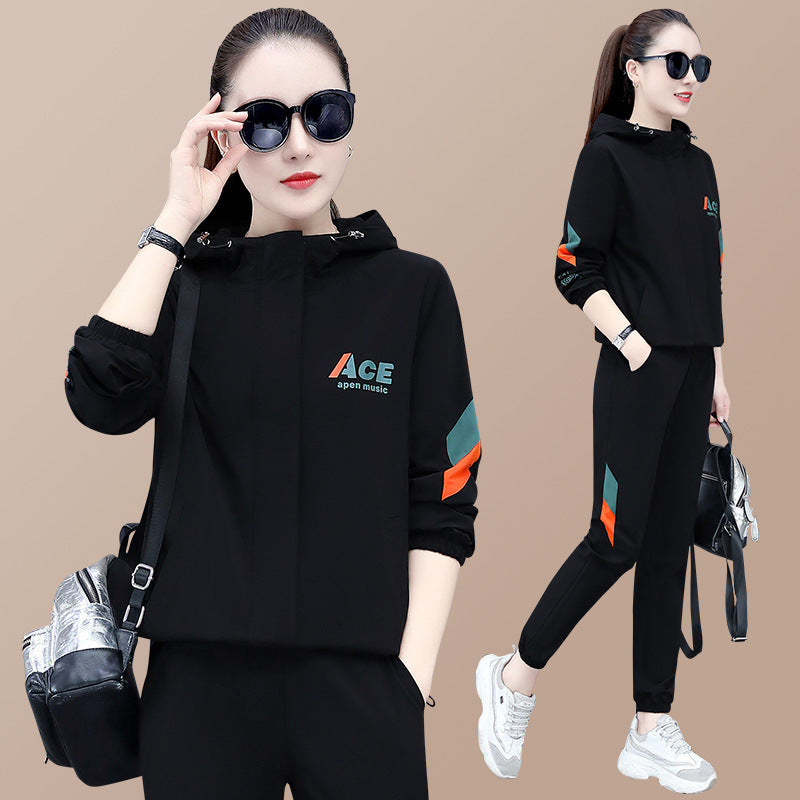 Women's New Fashion Loose Hooded Sweater Casual Sports Suit