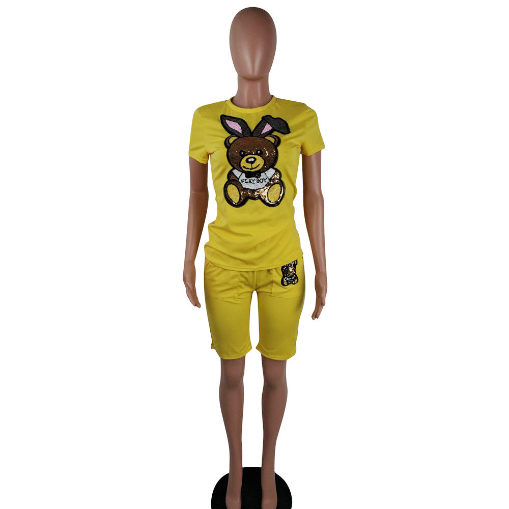 Sequin cartoon lady suit