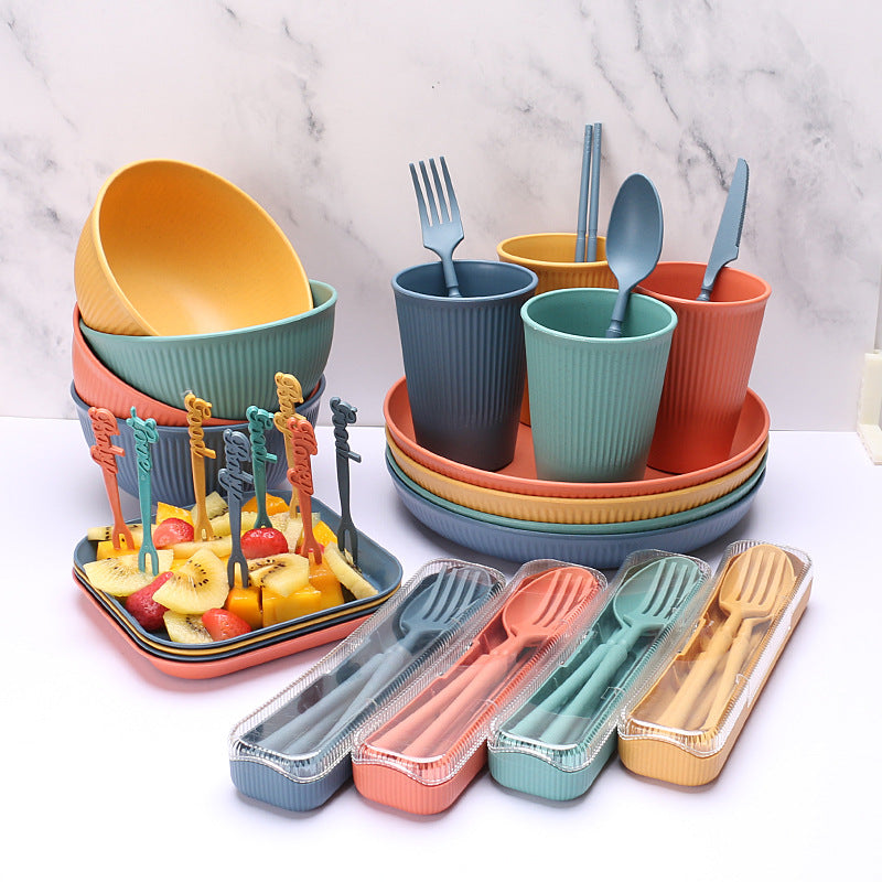 Wheat Straw Tableware Set For Home Meals