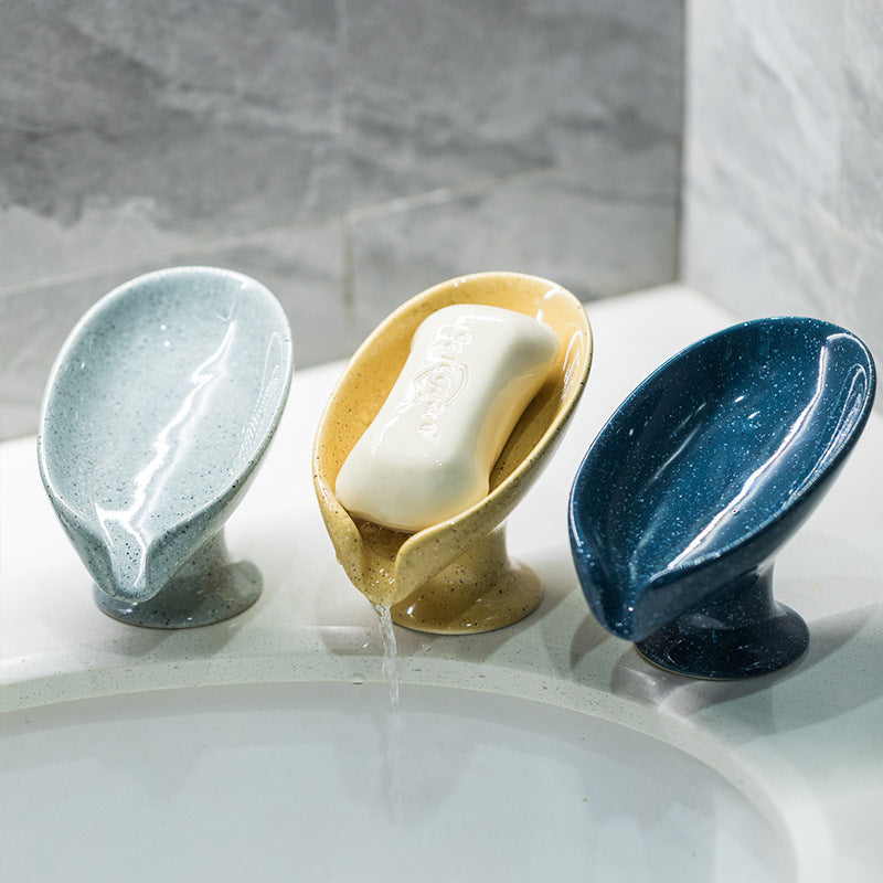 Ceramic Soap Dish Without Perforation Draining Rack