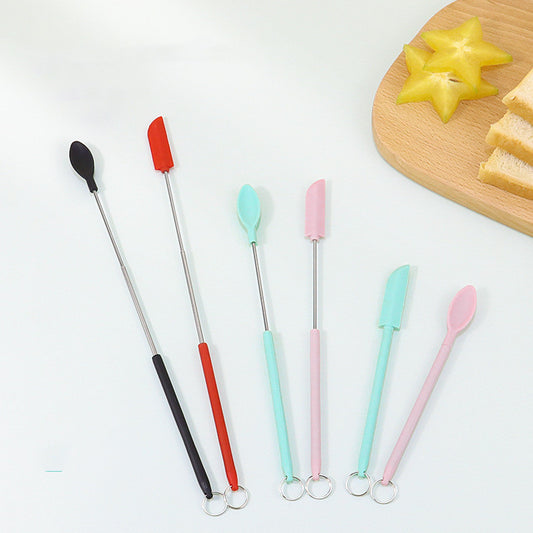 Cosmetic Silicone Spatula Mini Retractable Extended