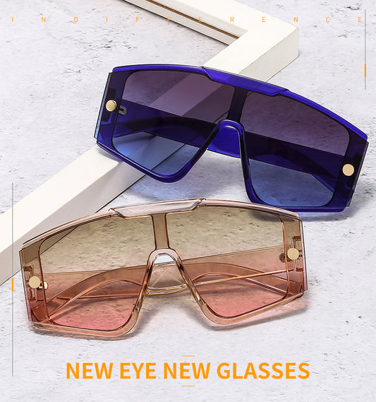 Large Frame One-piece Sunglasses Men And Women Uv400