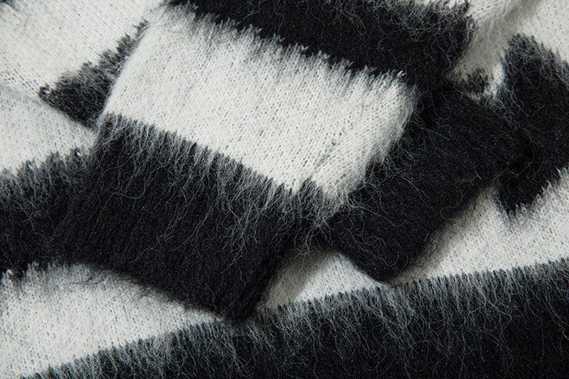 Hip Hop Retro Contrast Color Striped Sweater