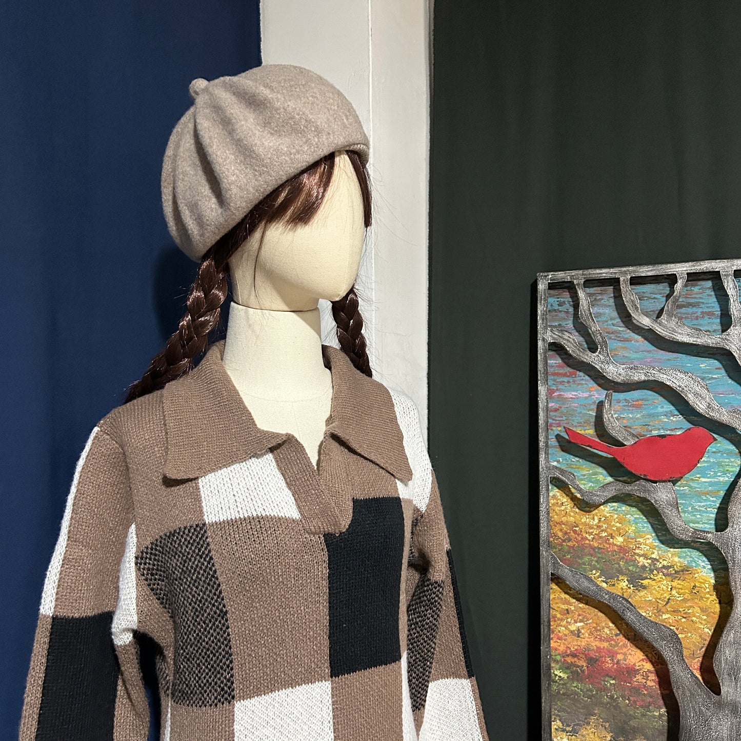 Thickened Knit Dress In Winter Coffee Girl