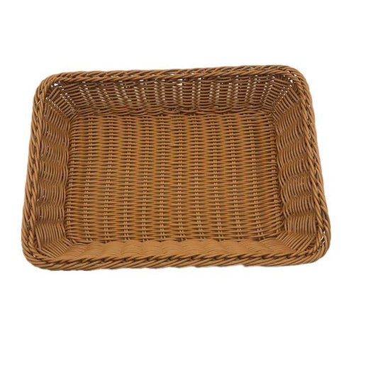 Rattan Storage Basket Plastic Woven Fruit Basket Home Storage Organizing Basket