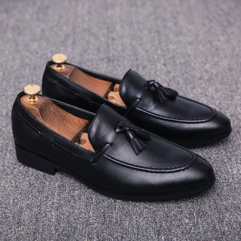 Tassel Men's Shoes Korean Style Shaved Leather Retro Pointed Toe Shoes