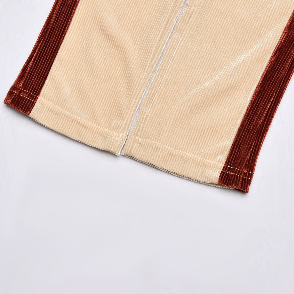 Sexy Halter Low Cut Letter Zipper Long Jumpsuit