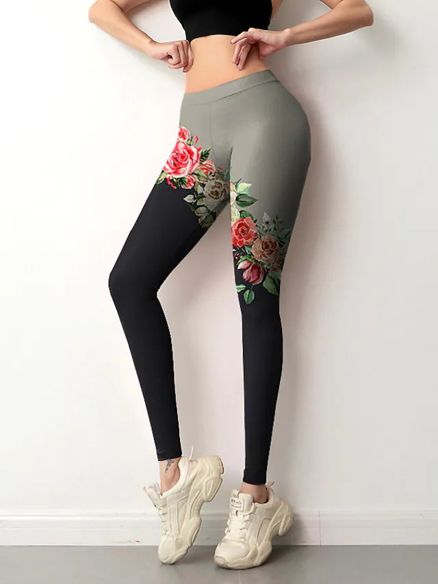 Positioning Flower Bottoming Sports Yoga Pants
