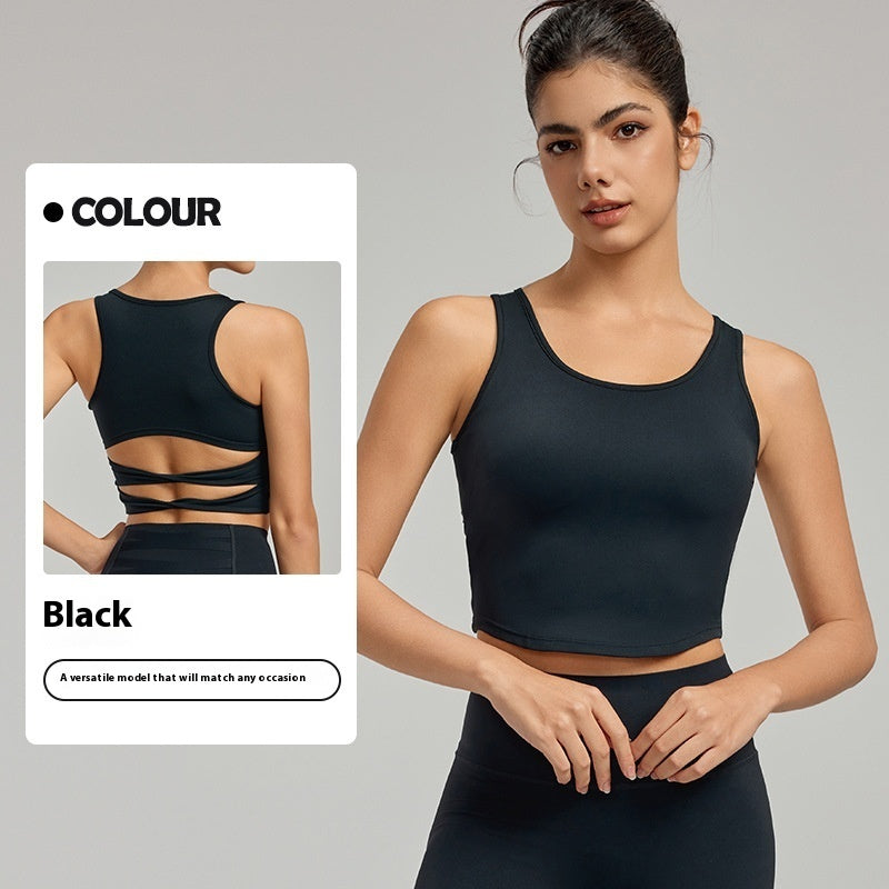 Sports Vest Women's Sexy Back Waist Yoga Clothes With Chest Pad
