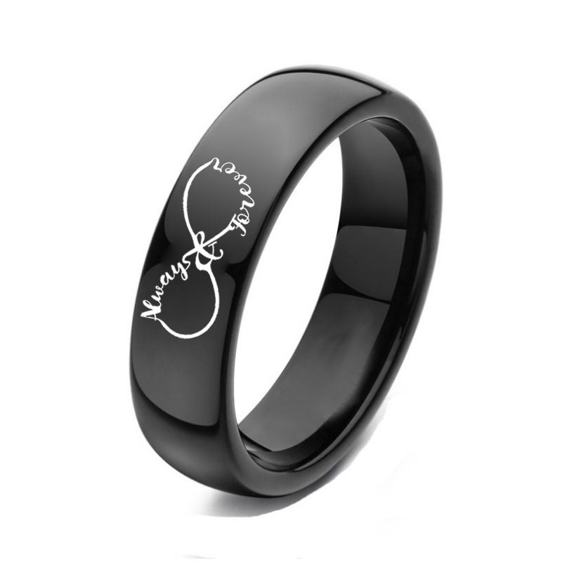 Infinite Love Heart Couple Fashion Titanium Steel Ring