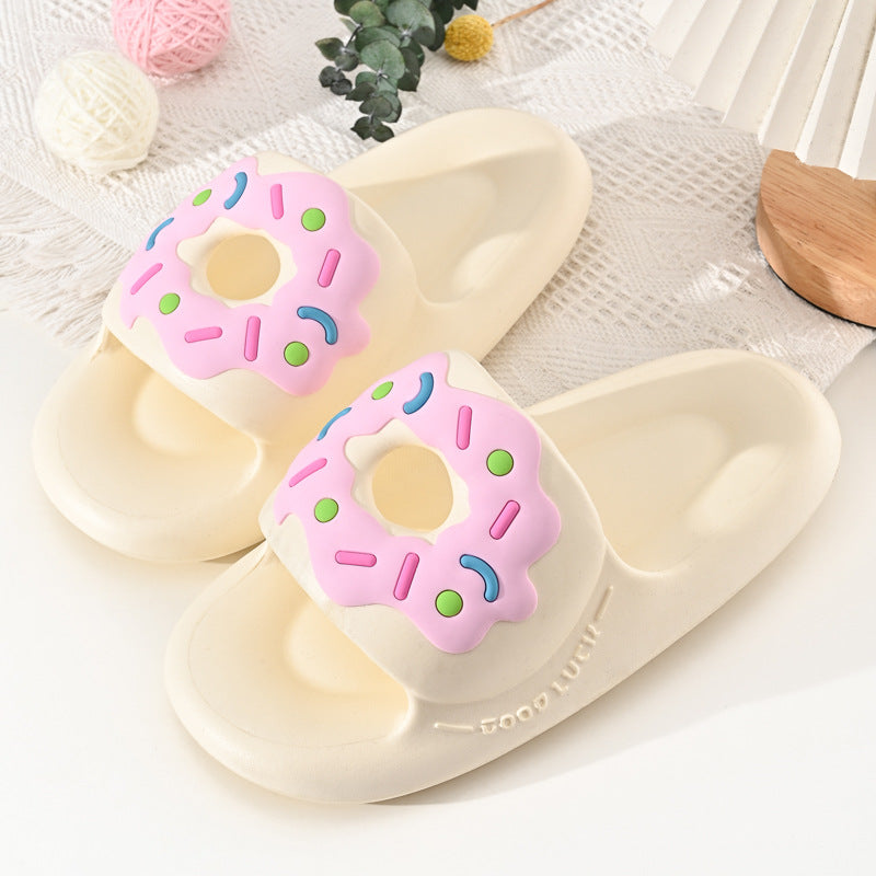 Donut Slippers Female Rebound Thick Bottom