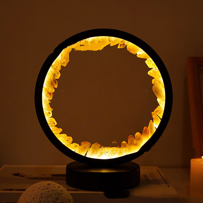 Natural Amethyst Flower Cluster Round Headboard