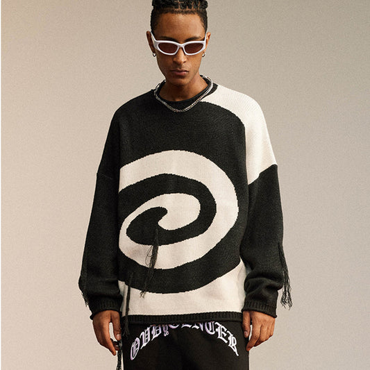 Sweater Crew Neck Hoodless Men's Loose Fit Personality