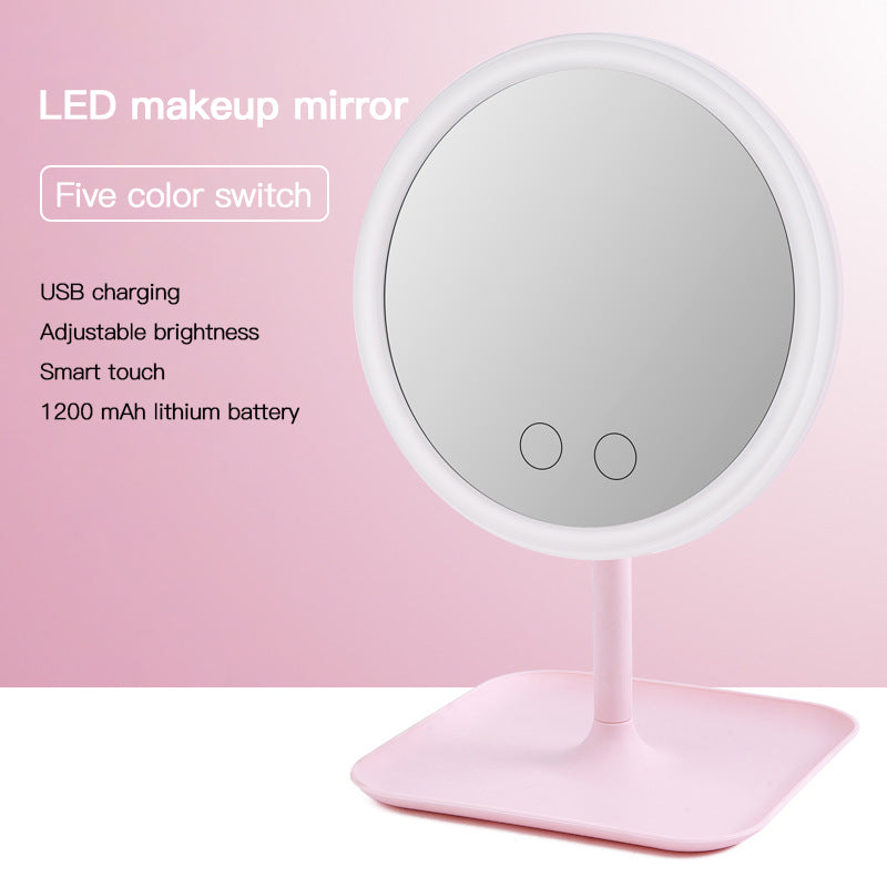 Makeup mirror with led table lamp
