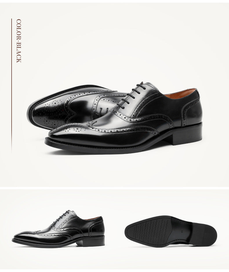 Business Formal Wear Leather Shoes Men's Pointed Toe Korean Version Of The British Casual