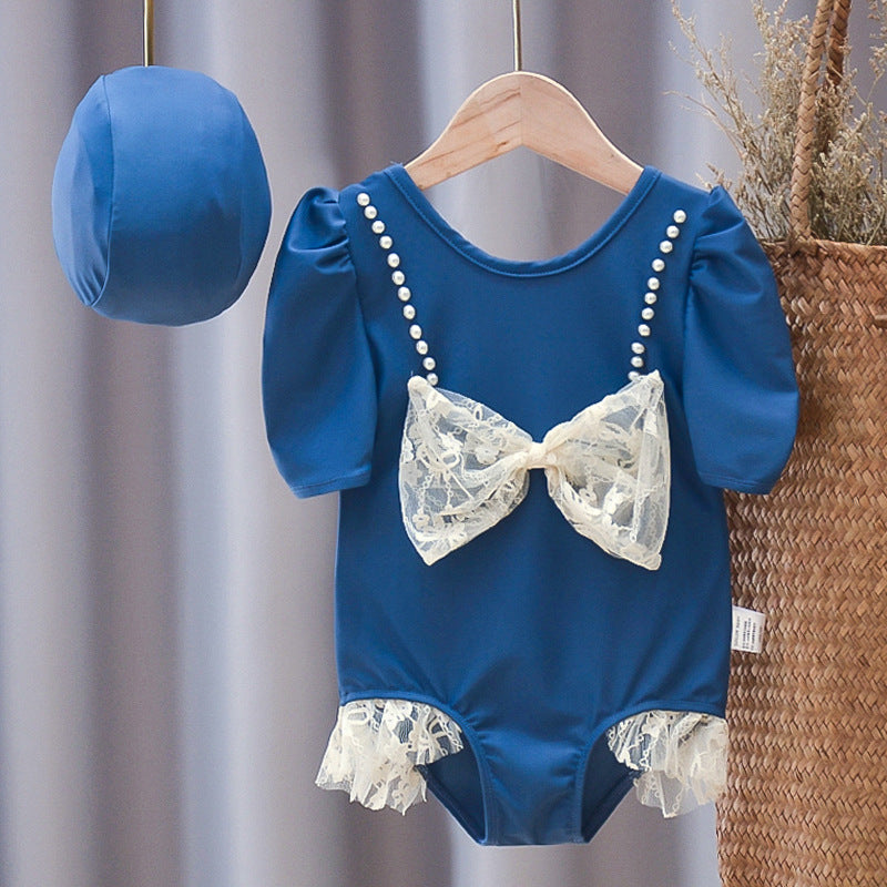 Children's Swimsuit Girls Long-sleeved Baby Girl One-piece Swimsuit Summer