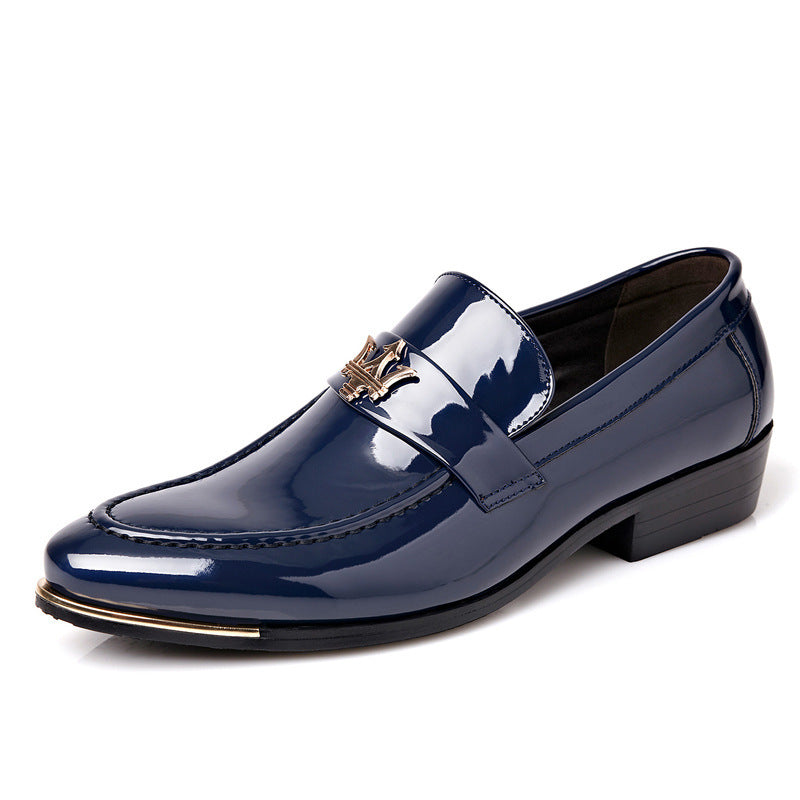 British bright leather pointed men's shoes