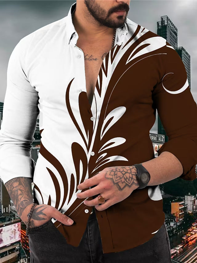 Men's Fashion Printed Plus Size Shirt Printed Shirt