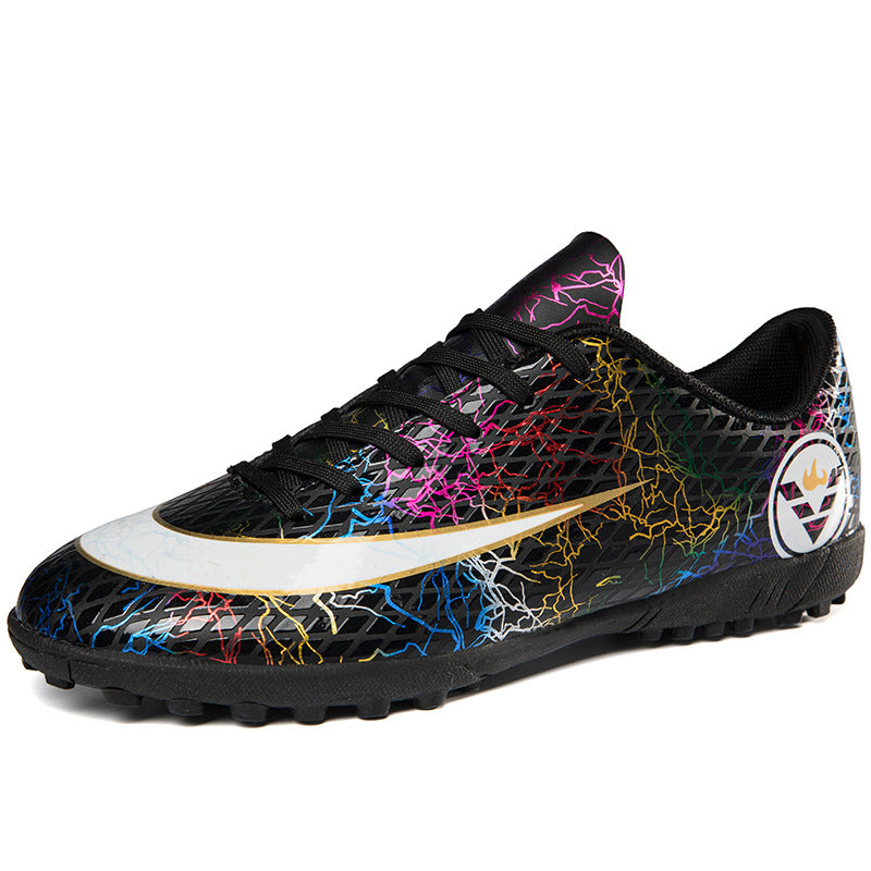 New Youth Three-color Football Shoes Outdoor Long Nails Broken Nails Training Children's Shoes Sports Shoes