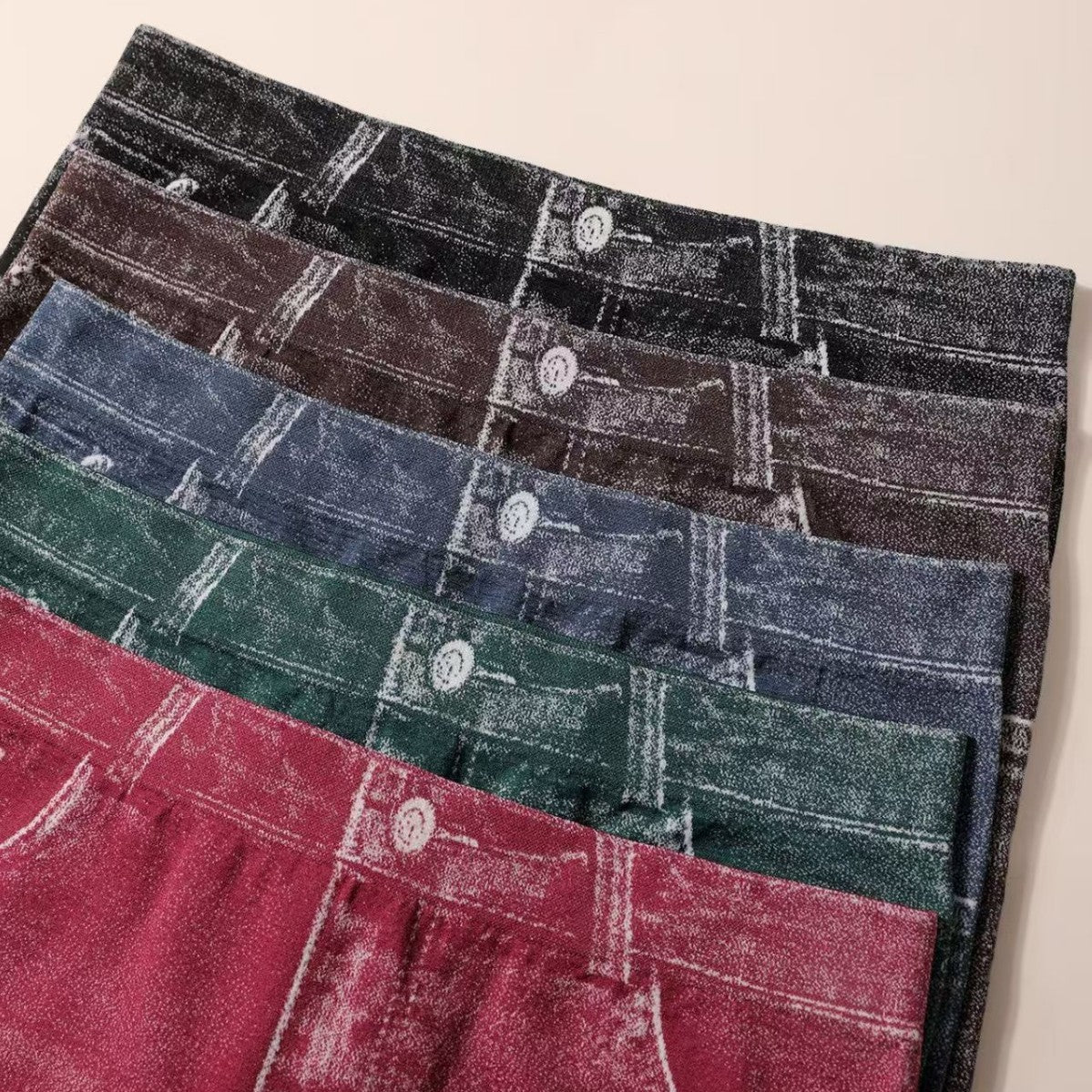Women's Seamless Printed Denim Boxers