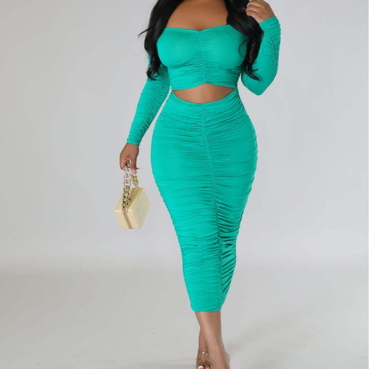 Stretch Solid Color Sexy Dress