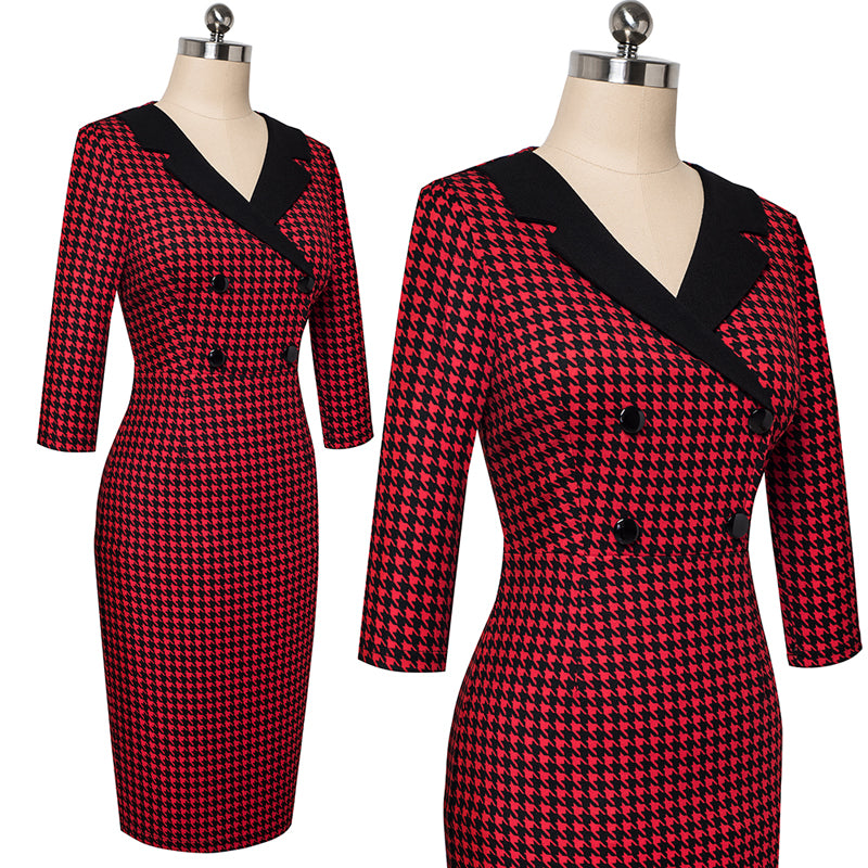 V-neck Slim Bag Hip Slim Pencil Skirt