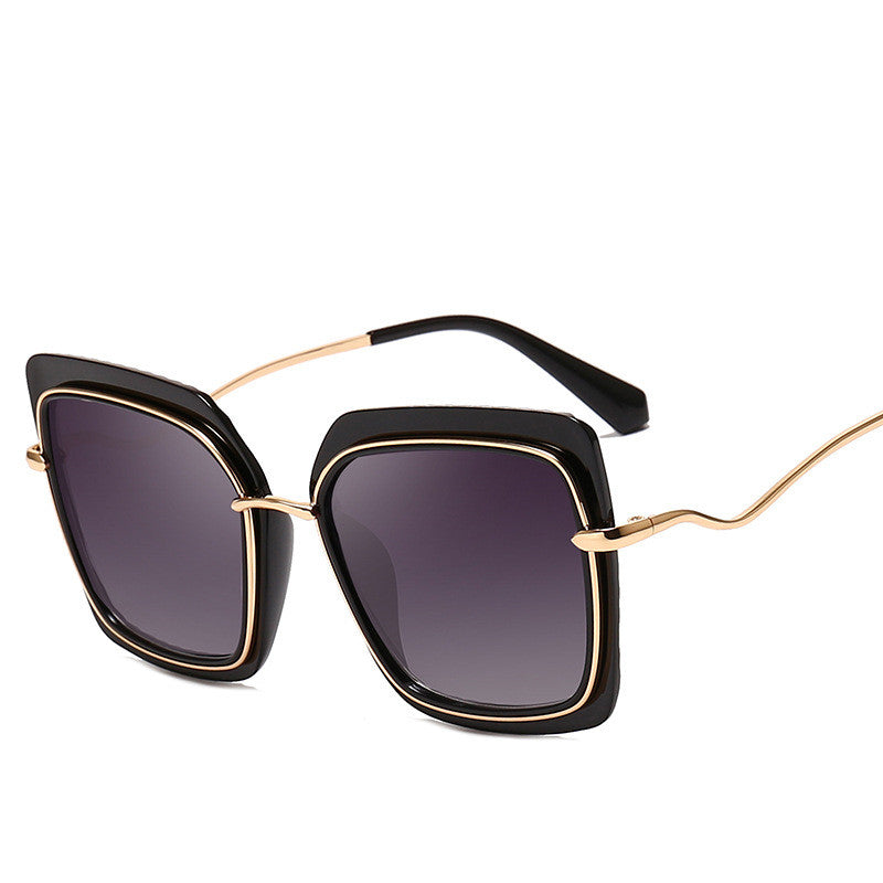 New Ladies Fashion Large Frame Rice Nail Decorative Sunglasses